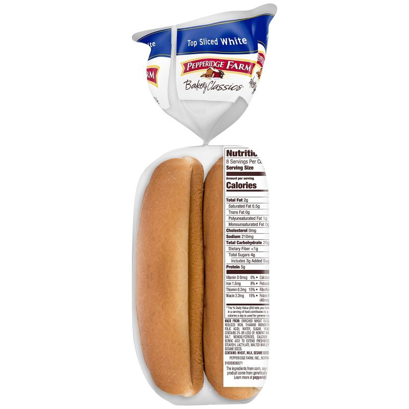 Pepperidge Farm Bakery Classics Top Sliced Whit eHot Dog Buns - 14oz/8ct