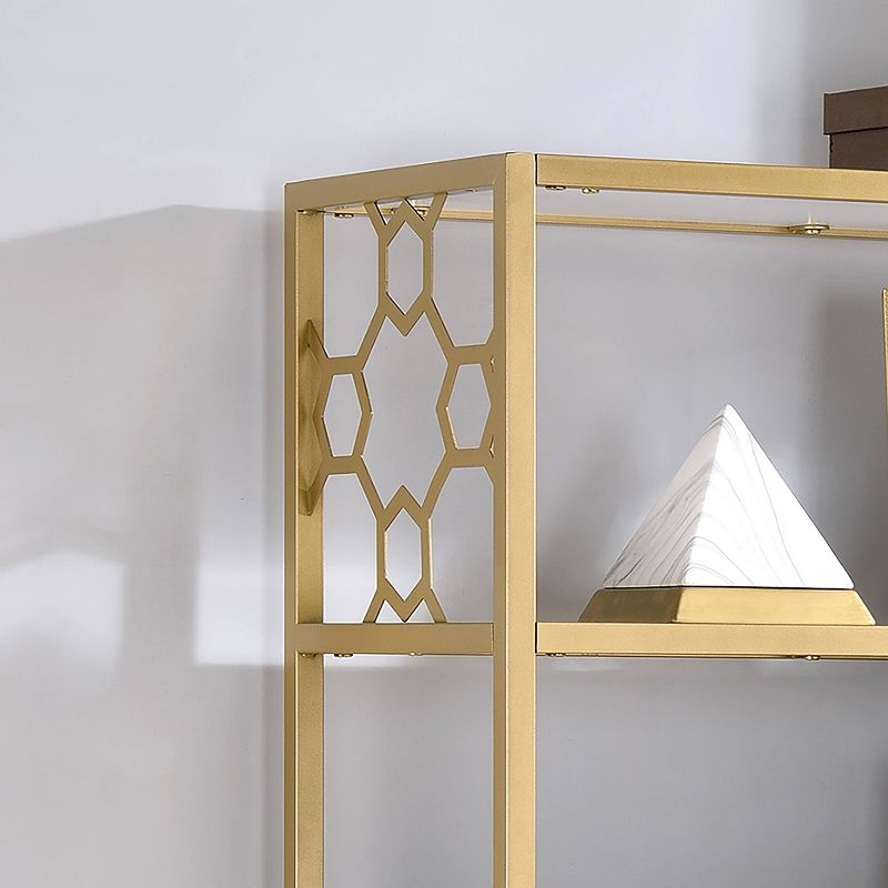 63" Fahan 6 Shelf Bookcase White/Gold - miBasics