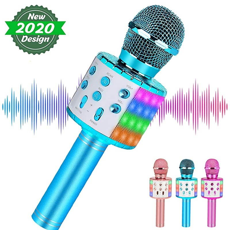 Kids Karaoke Microphone, Gifts for 7 8 9 Year Old Young Girls,Hot Girl Toys Age 4-16,Top Birthday Presents for 5 6 Year Old Teens Blue