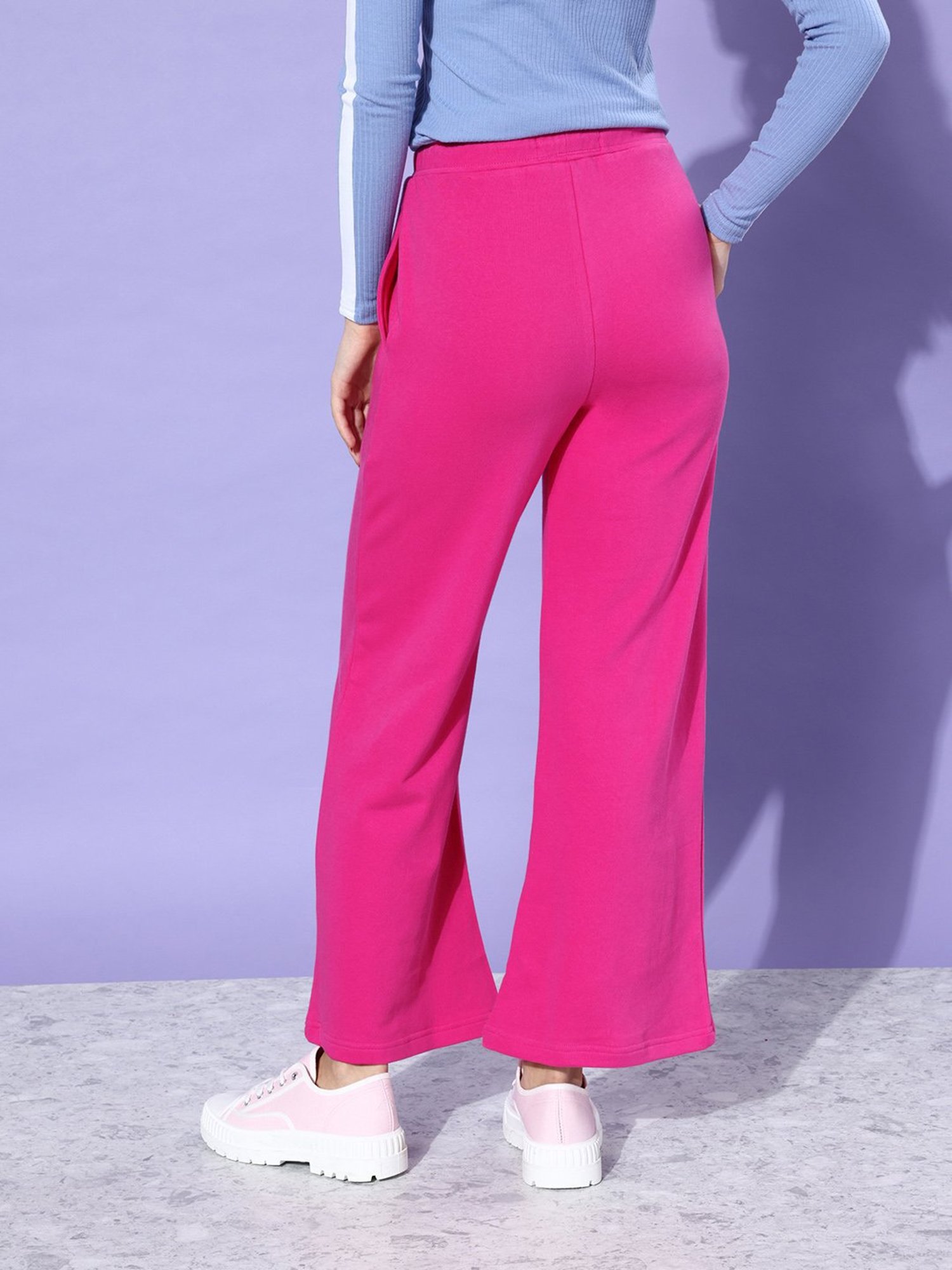 Dillinger Pink Fleece Regular Fit High Rise Trackpants