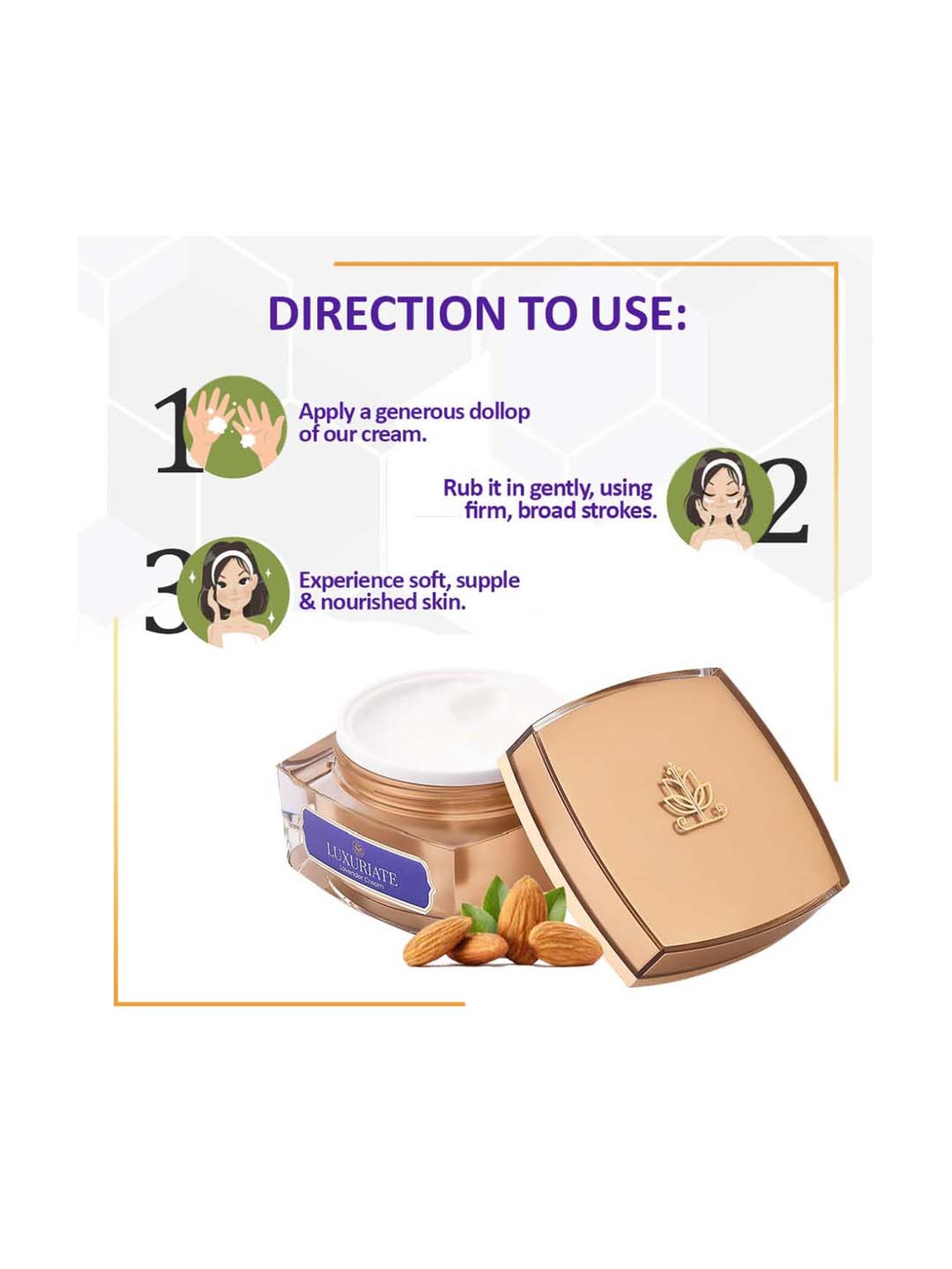 Luxuriate Natural Lavender Moisturizer Cream With Shea & Kokum Butter - 50 gm