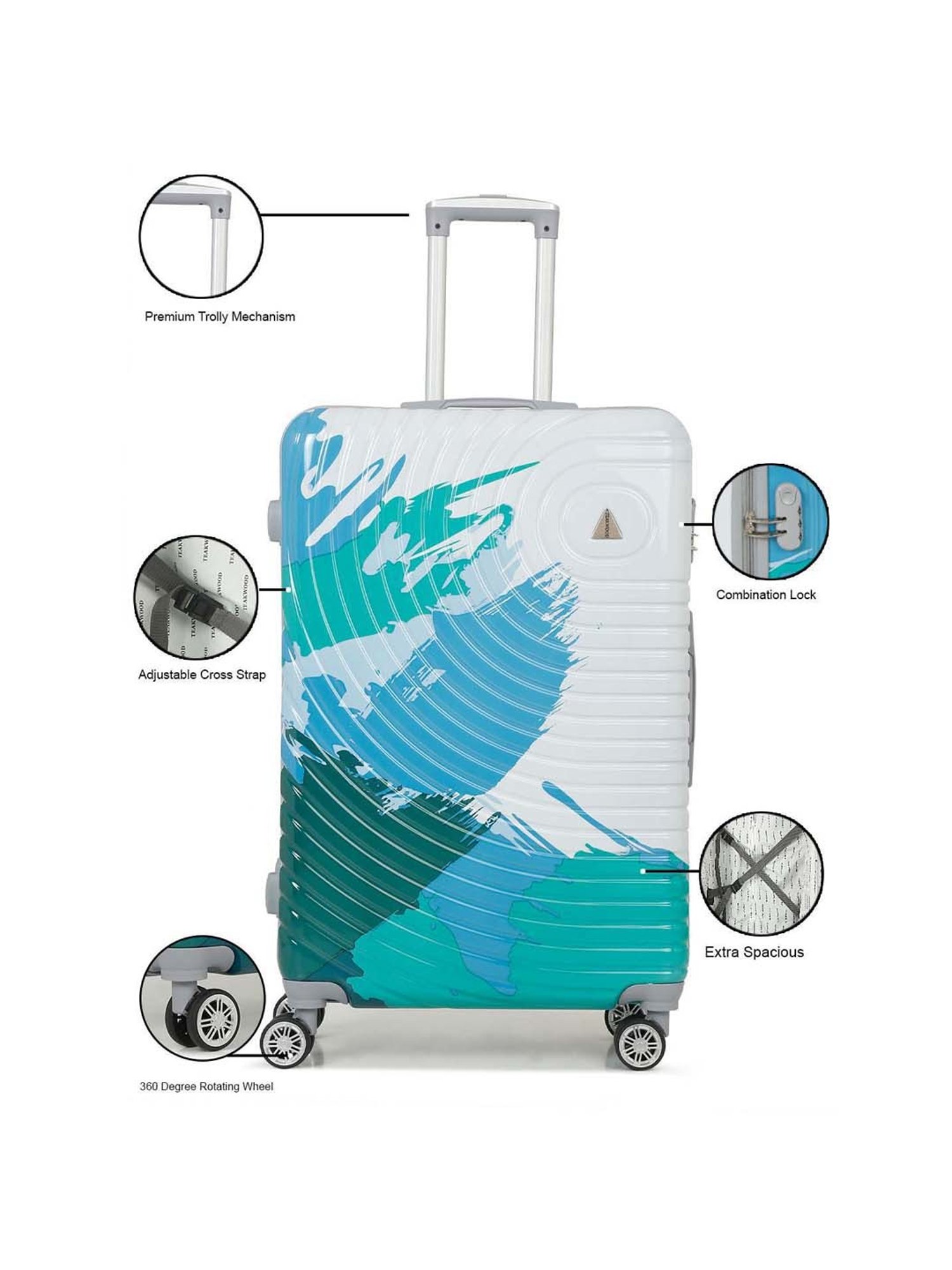 Skybags Salsa Red Solid Hard Medium Trolley Bag - 46 cm