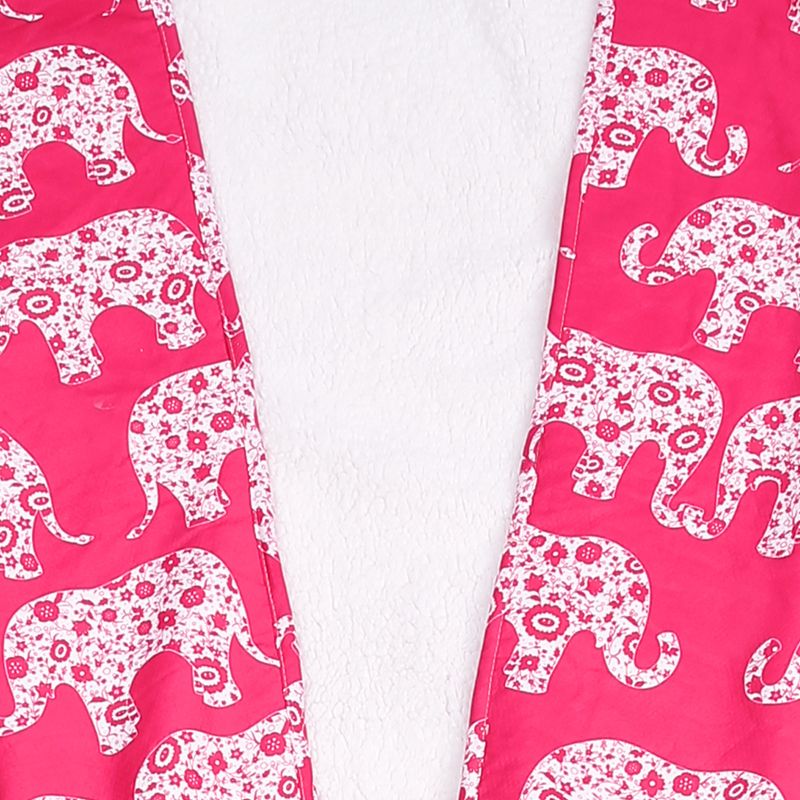30"x75" Pink Elephant Parade Mermaid Shape Sherpa Throw - Lush Décor