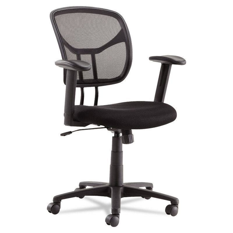 Oif Swivel/Tilt Mesh Task Chair Height Adjustable T-Bar Arms Black/Chrome MT4818
