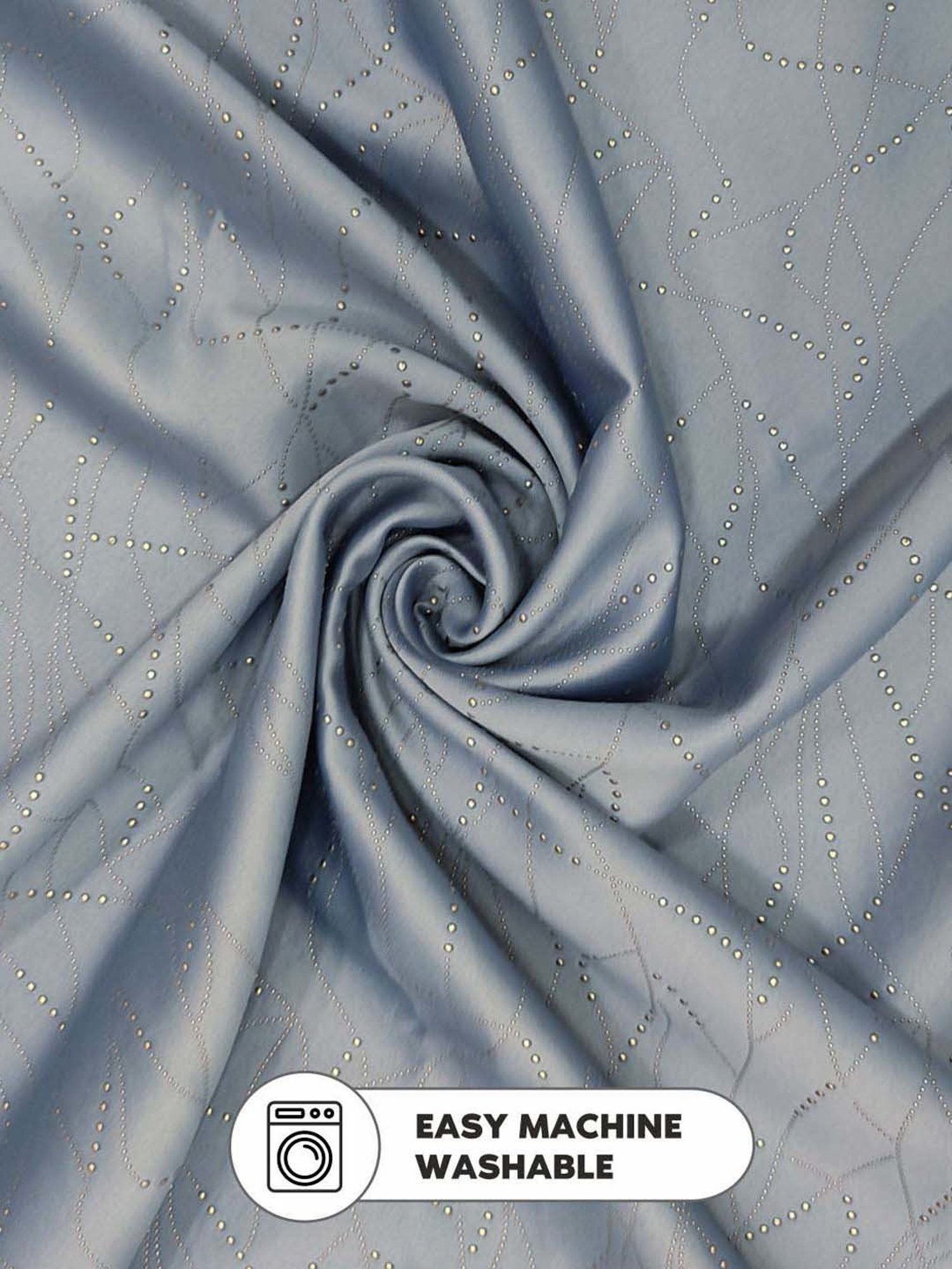 Bianca ANTELLIA GLITTER Grey Polyester 9 Ft. Long Door Curtain - Set of 2