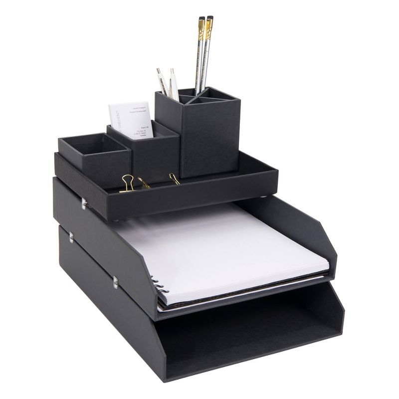 Hakan 2pk Letter Trays Dark Gray - Bigso Box of Sweden