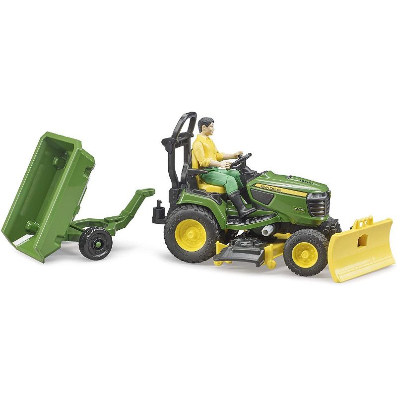 Bruder bworld John Deere Lawn Tractor with Trailer and Figure