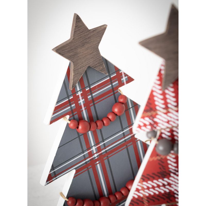 Sullivans Wooden Tabletop Tree Set of 2, 17"H & 14"H Multicolored