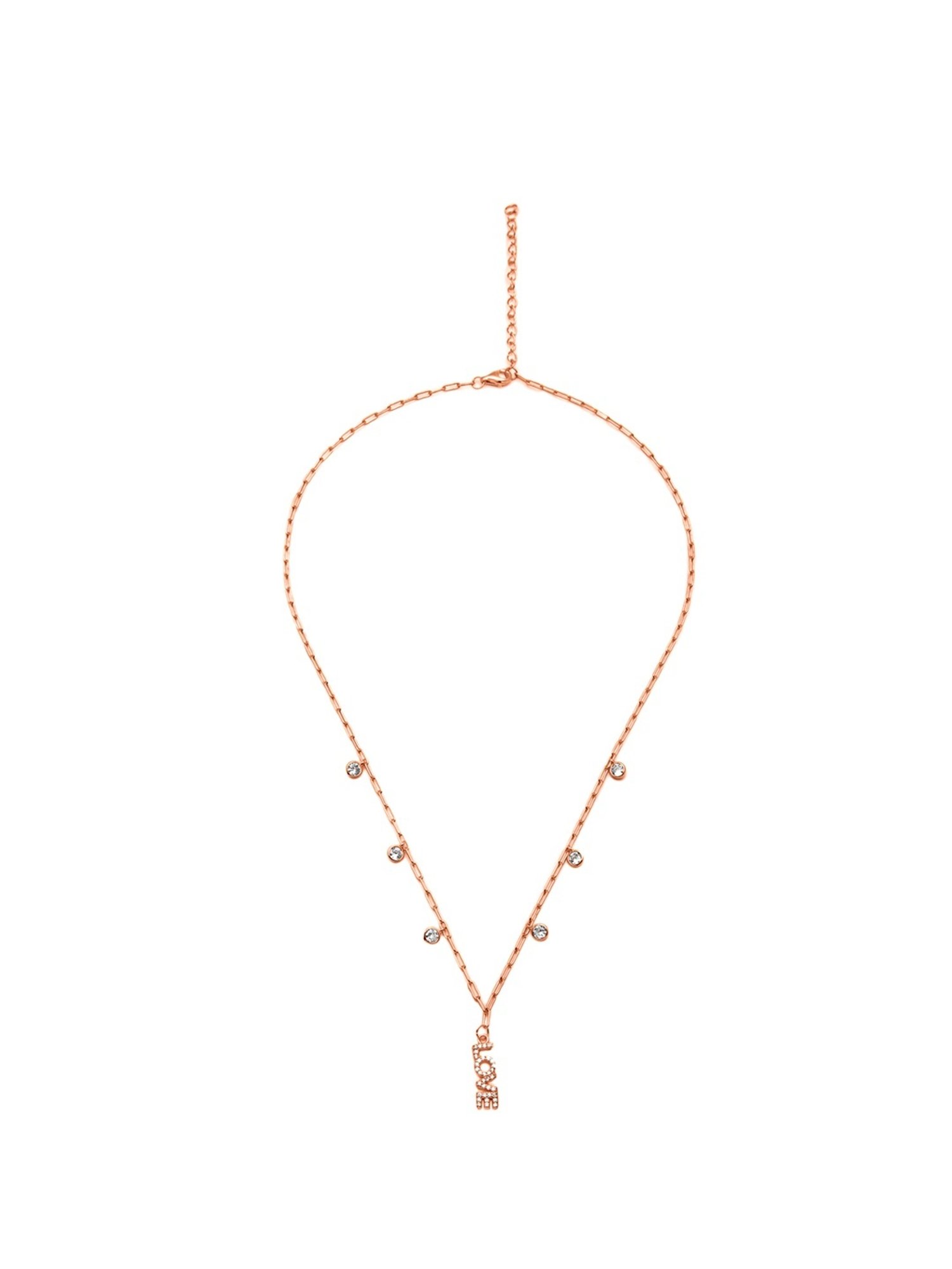 Silberry 92.5 Sterling Silver Rose Gold Love Letter Necklace