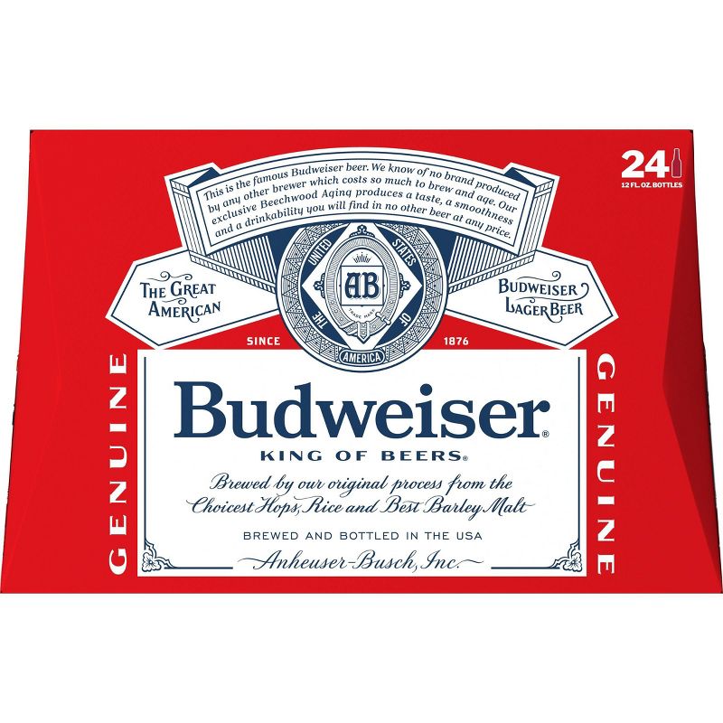 Budweiser Lager Beer - 24pk/12 fl oz Bottles