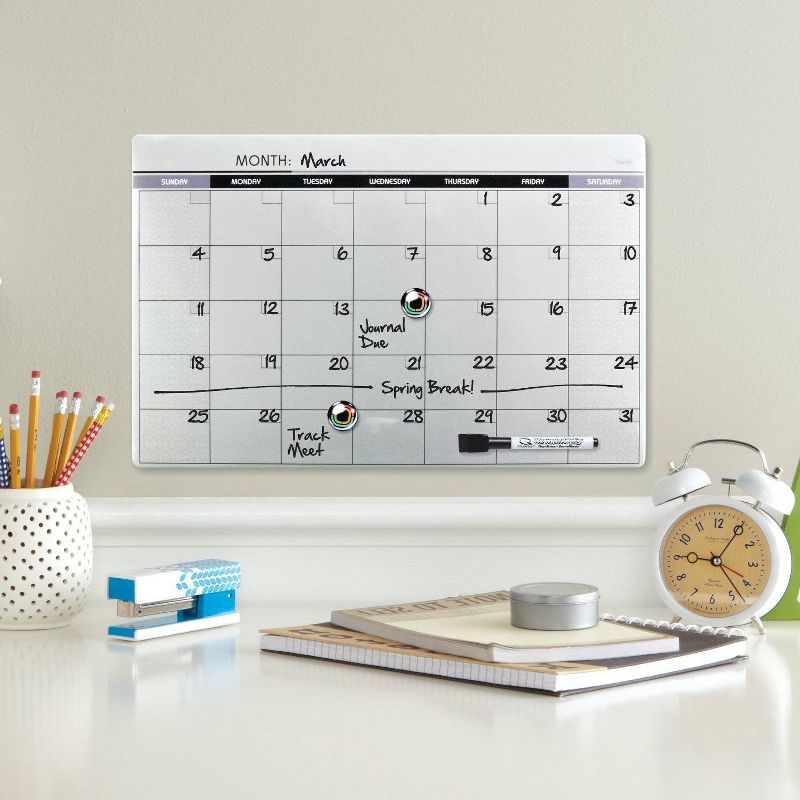 Quartet 11" x 17" Frameless Magnetic Dry Erase Calendar Board