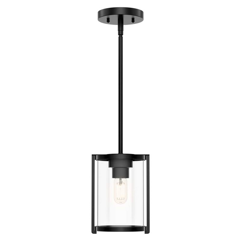 Hunter Fan Company 19005 Astwood 1 Bulb Timeless Art Deco Style Mini Hanging Pendant Indoor Light Fixture with Matte Black Finish