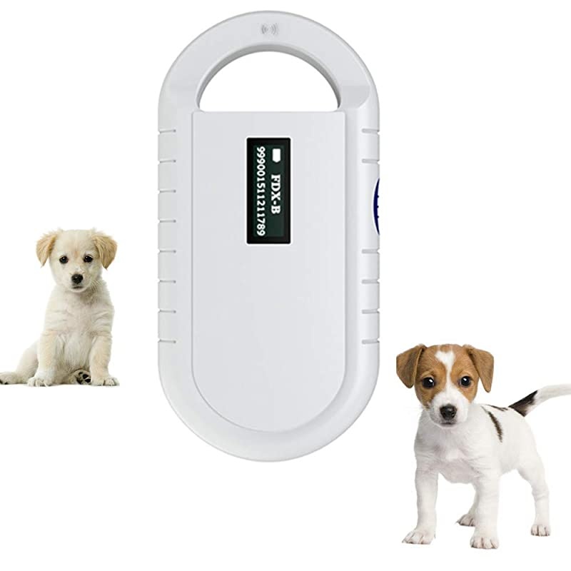 Pet Microchip Scanner Pet RFID Reader Ortable Handheld Animal Chip Reader Working Time5 Hours for Read All 1342KHz FDXB Tags Supports for ISO 1178411785 FDXB and ID64 RFID White