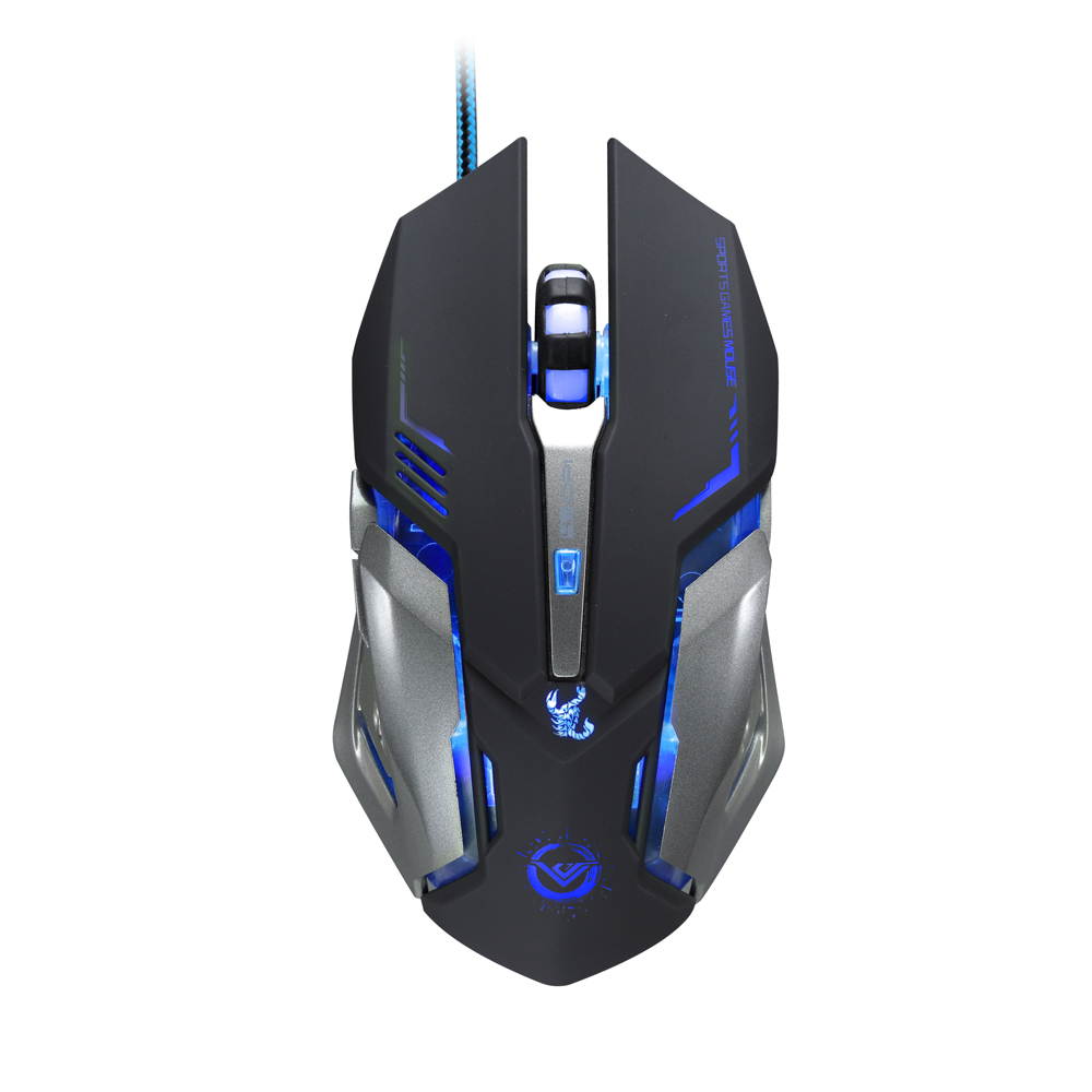Funtech Gaming Mouse Ajustable 3200 DPI 6 Buttons Optical High-grade USB Wired Game Mouse Gamer 4 Color Breathing Variable Light