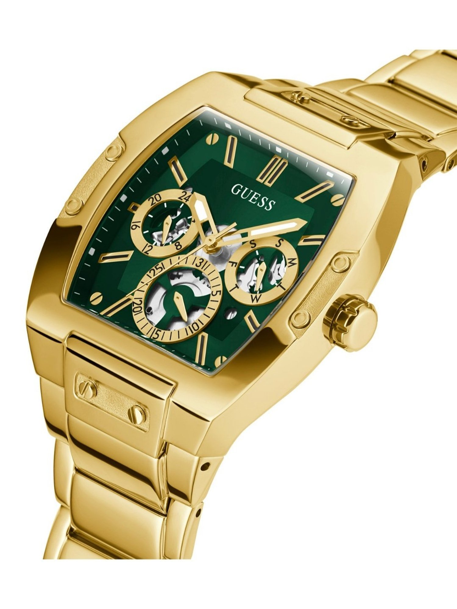 GUESS PHOENIX Men Rectangle Gold Tone Dial Analog Watch - GW0456G3