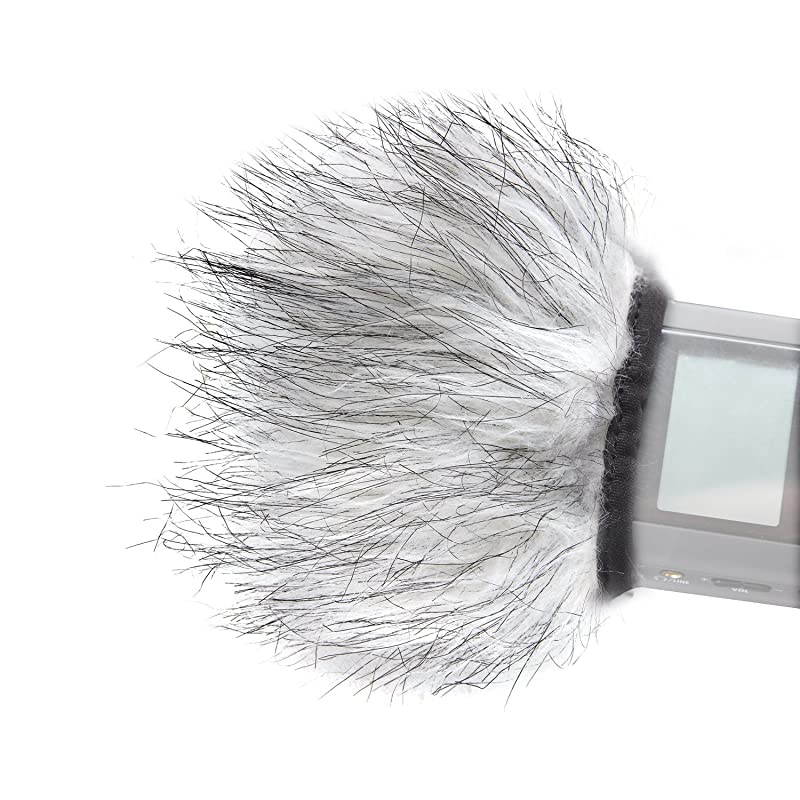 WS9 Furry Outdoor Microphone Windscreen Muff for Portable Digital Recorders up to 3 X 15 W x D Fits the Zoom H4n H5 H6 Tascam DR40 DR05 DR07 and More Light Gray