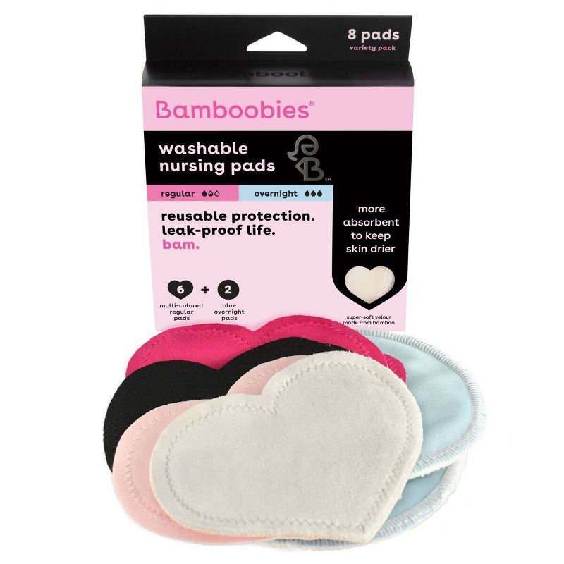 Bamboobies Regular & Overnight Washable Multi Pads - 8ct