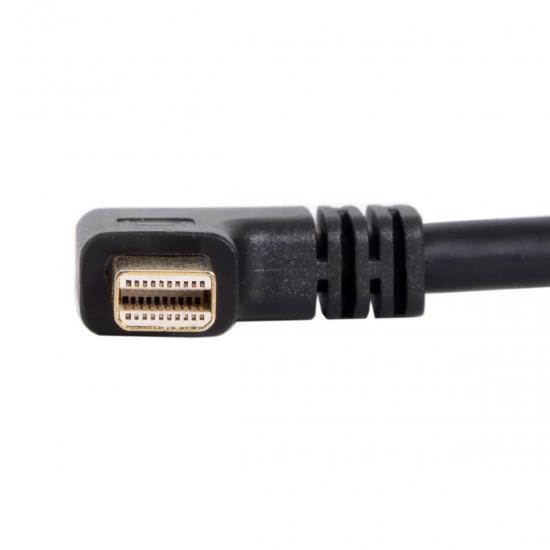 Left Angled Mini DP DisplayPort 90 Degree to DisplayPort  Female Cable for Displays Monitors