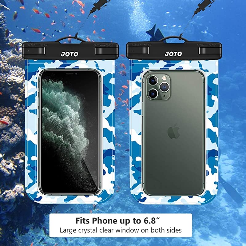 Universal Waterproof Pouch Cellphone Dry Bag Case for iPhone 11 Pro Xs Max XR XS X 8 7 6S Plus Galaxy S10 Plus S10e S9 Plus S8 + Note 10+ 10 9 8 Pixel 4 XL 3a 2 up to 68quot Blue Camo