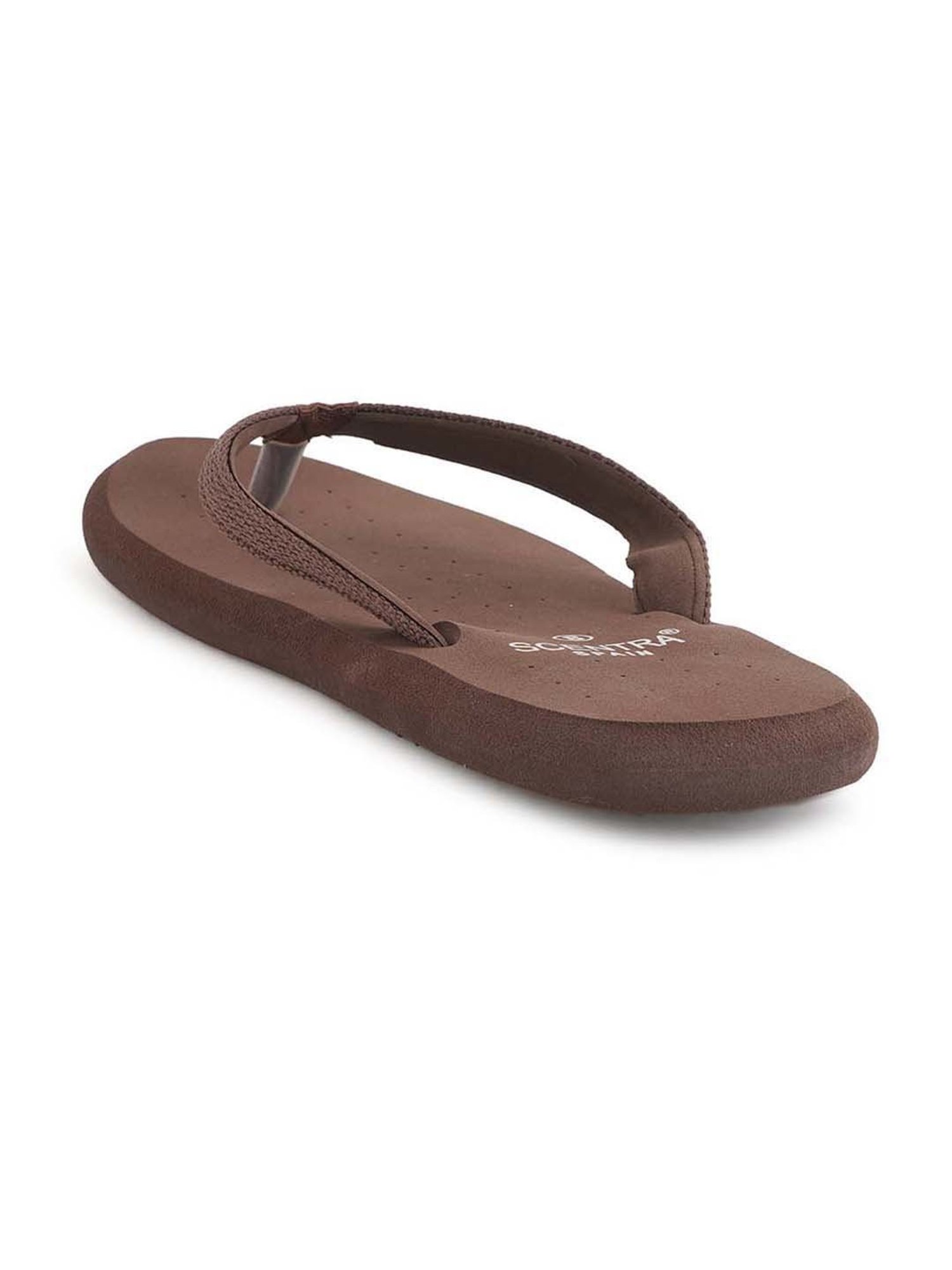 Scentra Men's Brown Flip Flops