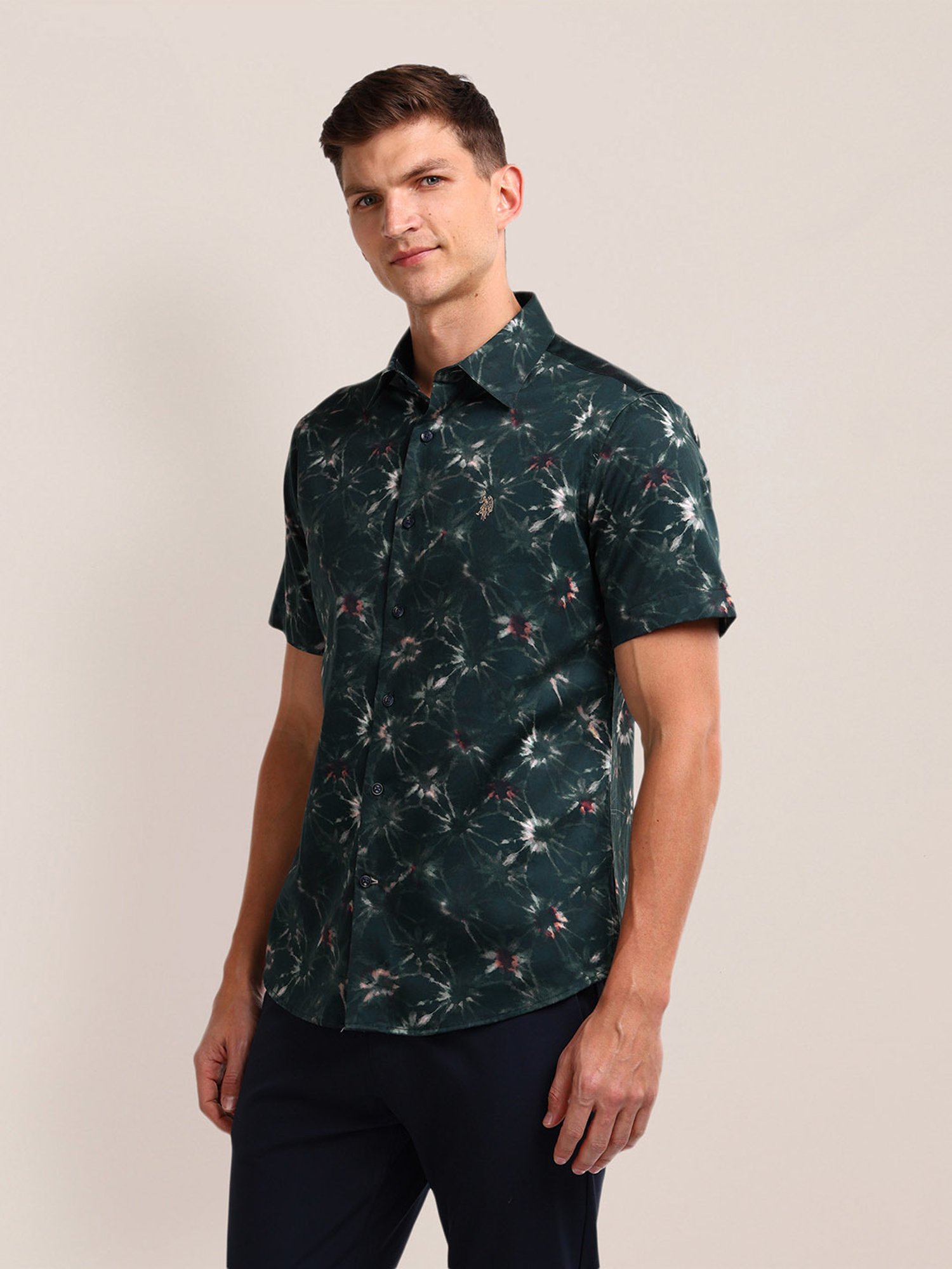 Spykar Blue Cotton Slim Fit Checks Shirt