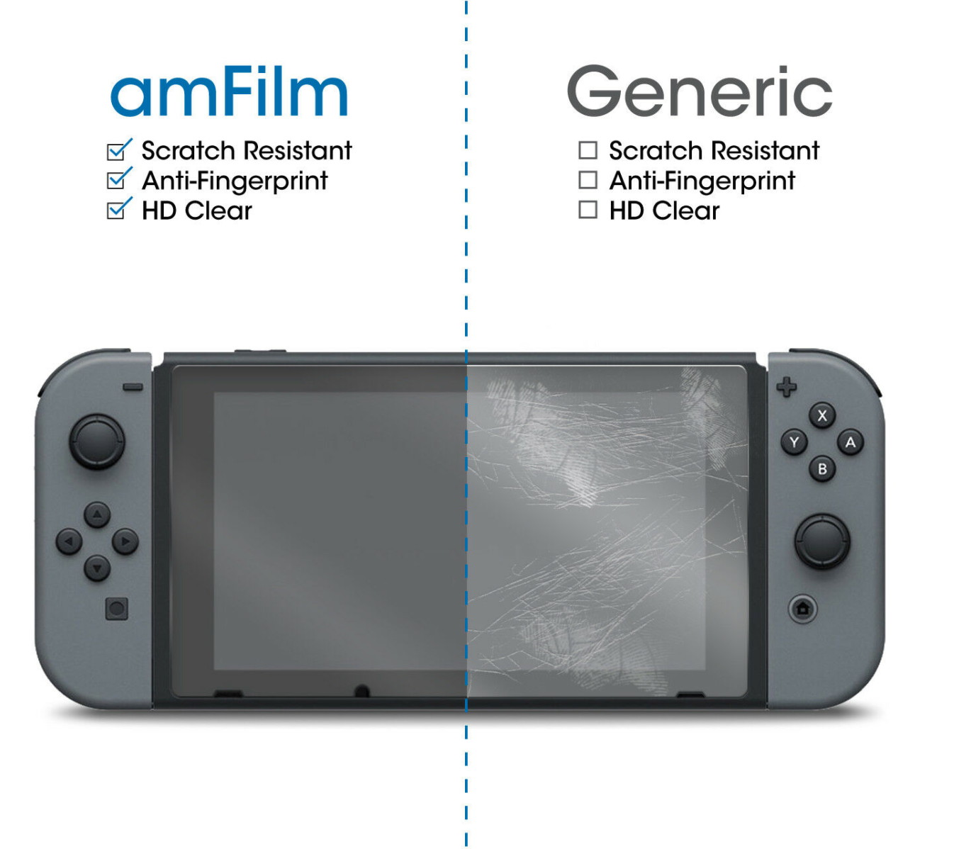 Nintendo Switch Premium Tempered Glass Screen Protector (2 Pack)