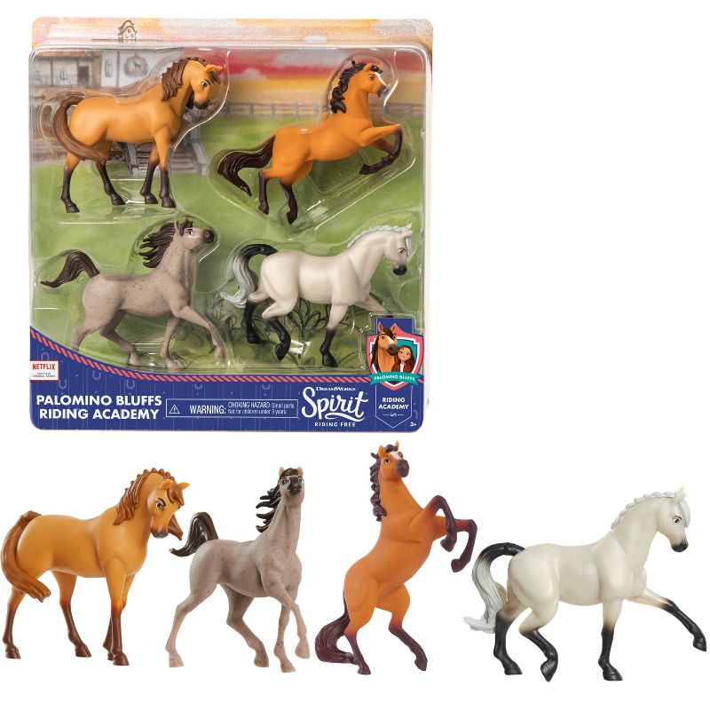 Spirit Riding Free Palomino Bluffs Riding Academy Horse Figure 4pk