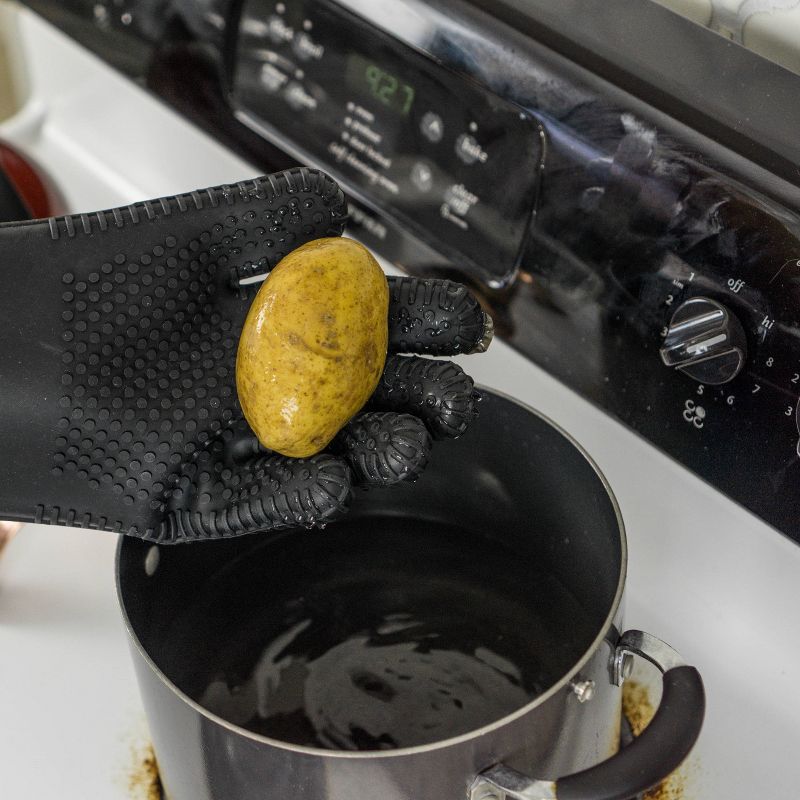 Silicone BBQ Grill Gloves Black - BBQ Dragon