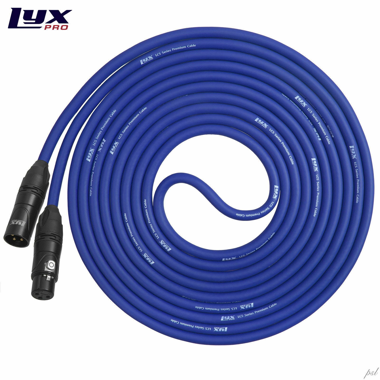 LyxPro LCS Premium 15 ft XLR Microphone Cable for pro Microphones Blue
