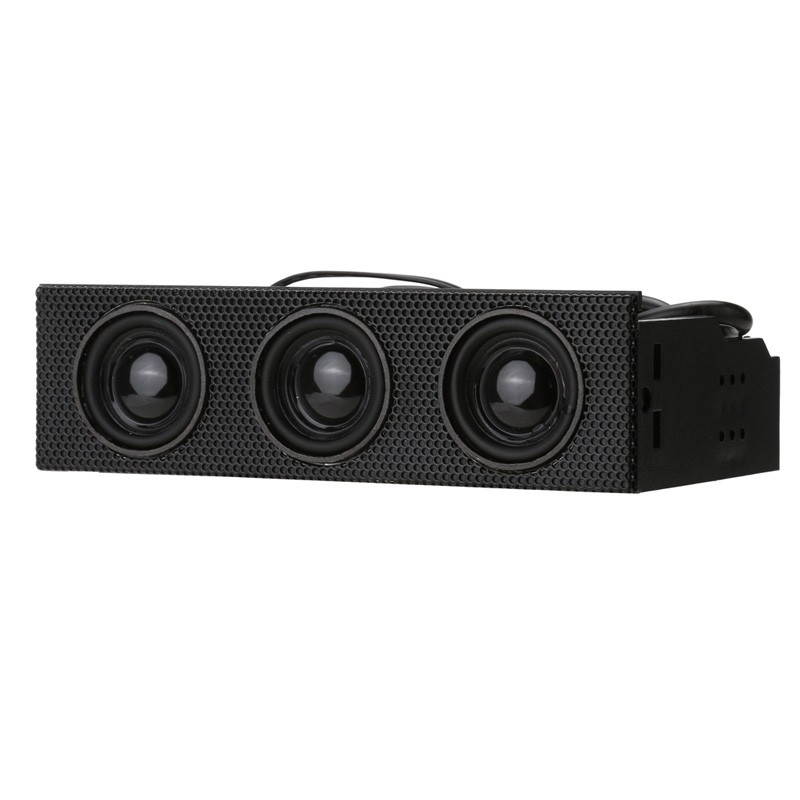 Plugadget 5.25" Stereo Surround Speaker PC Front Panel Computer Case Built-in Mic Music Loudspeakers STW-9005