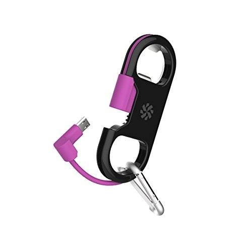 kanex micro usb to usb portable 6" cable with bottle opener compatible with android devicespurple