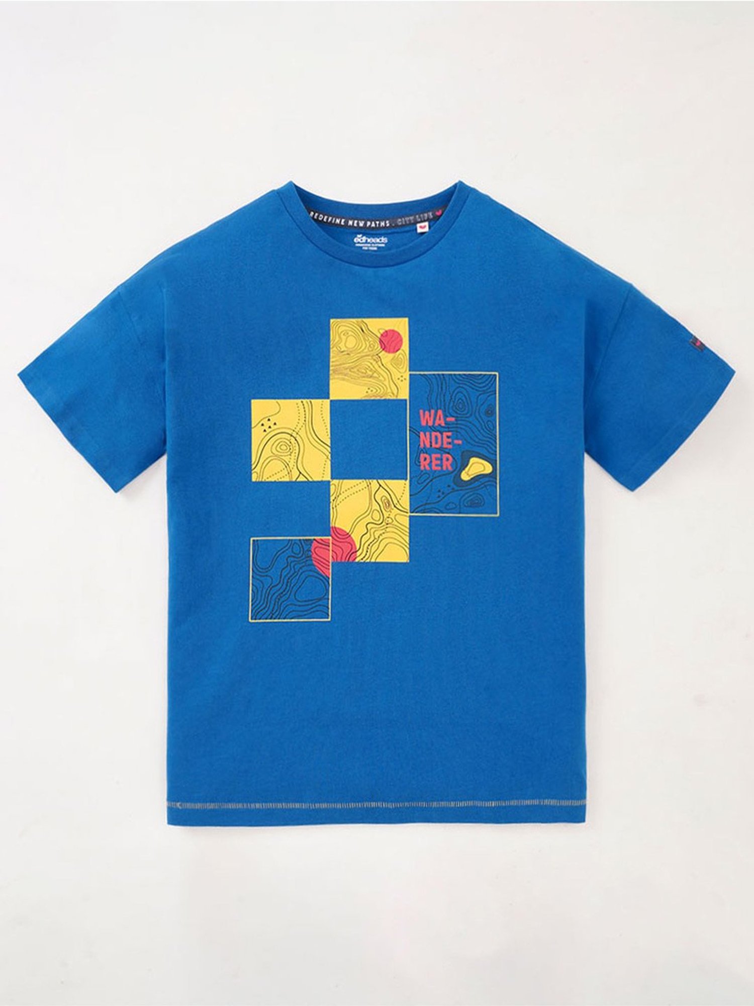 Edheads Kids Blue Cotton Printed T-Shirt