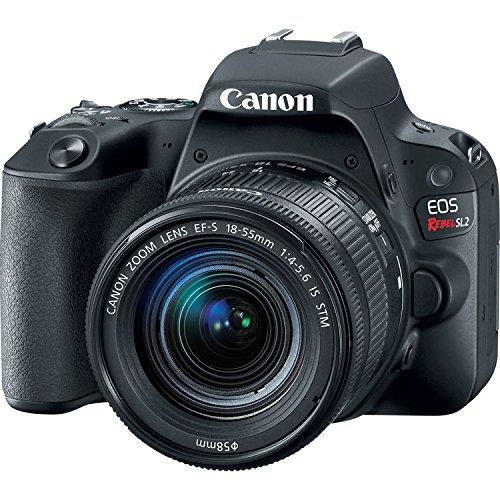 Canon EOS Rebel SL2 DSLR Camera with 18-55mm Lens (Black) 9 Piece Filter w/ Memory Kit (Intl Model)