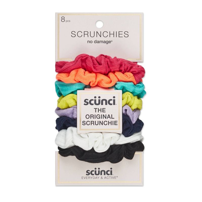 scunci  Small Ribbed Scrunchies - 8pk -  Assorted Colors