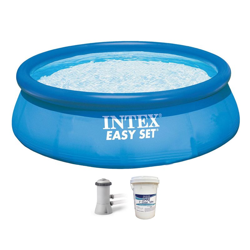 Intex 18ft x 48in Easy Set Above Ground Pool with Pump & Krill Automatic Vacuum