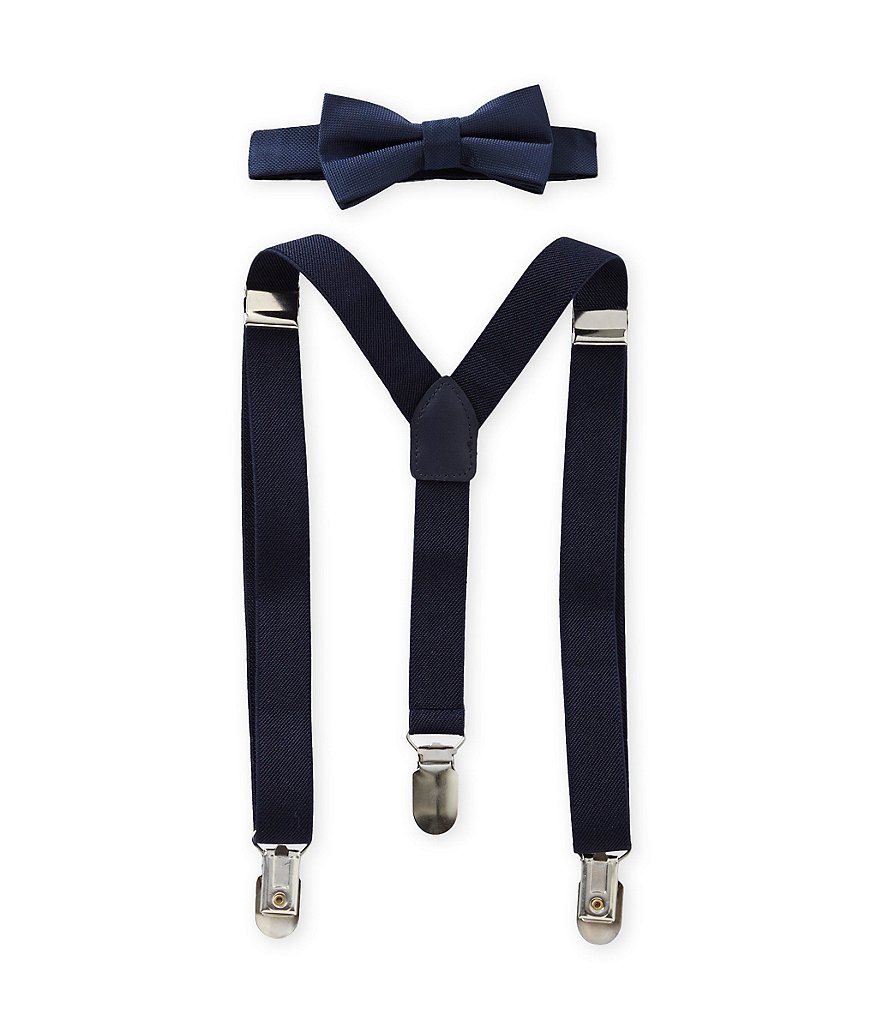 Starting Out Baby Boys Solid Bow Tie & Suspender Set