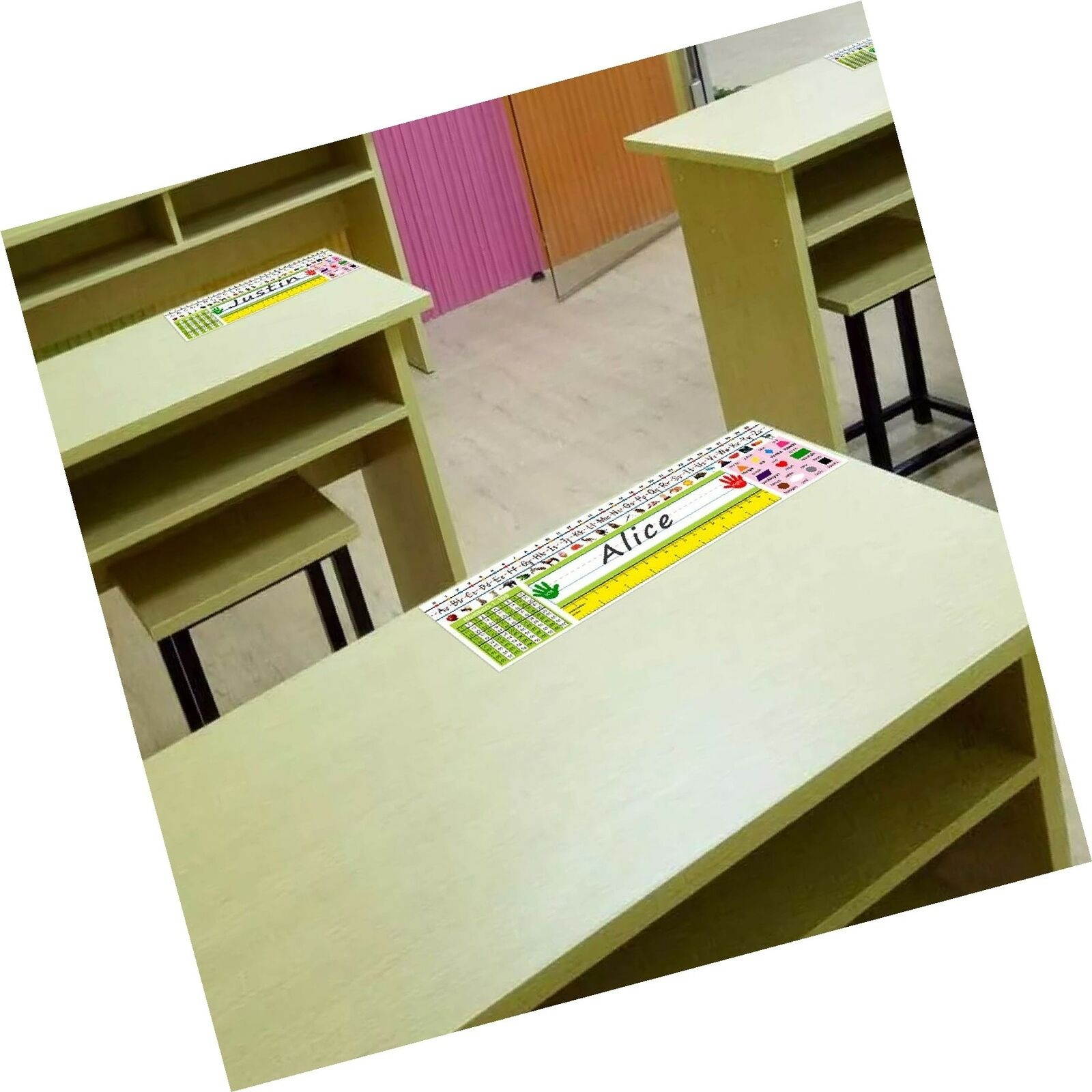 Traditional Manuscript Nameplates Self Adhesive Primary Students Desk Plates ...