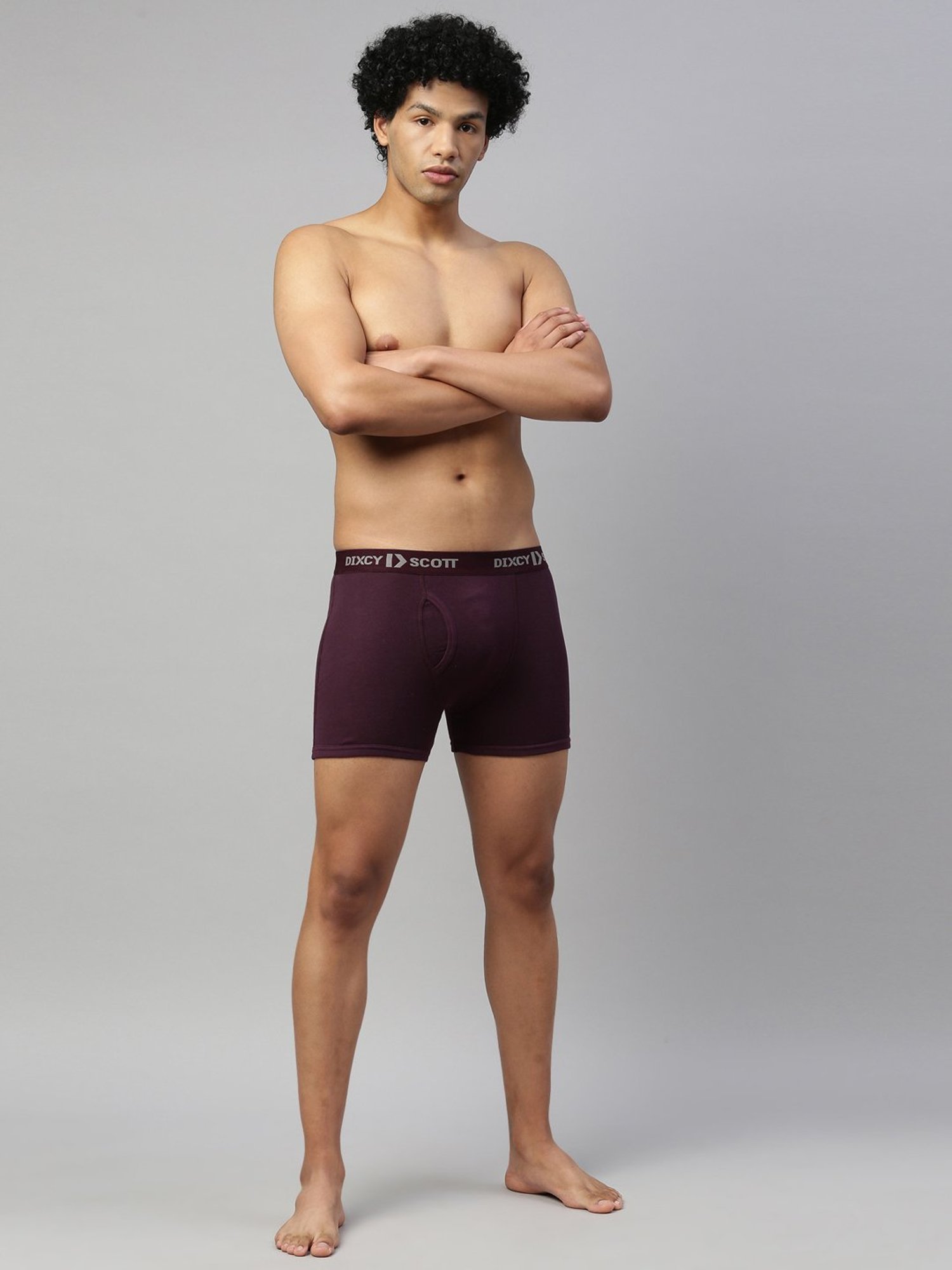 DIXCY SCOTT MAXIMUS Wine Red & Navy Cotton Regular Fit Trunks - Pack Of 2