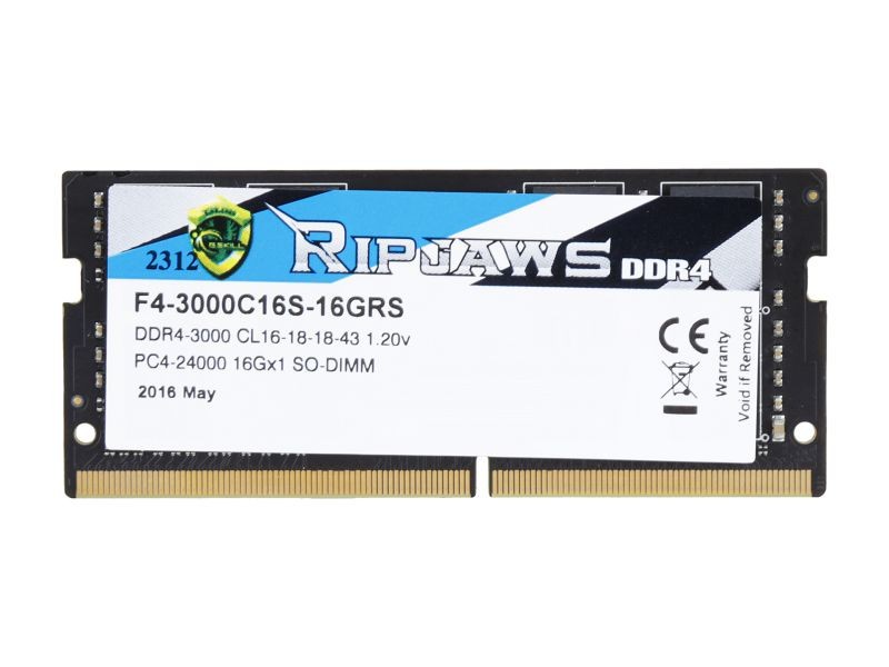 G.SKILL Ripjaws SO-DIMM 8GB 260-Pin DDR4 SO-DIMM DDR4 3200 (PC4 25600) Laptop Memory Model F4-3200C18S-8GRS