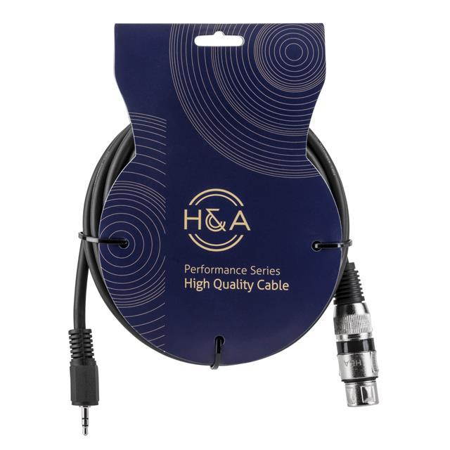 H&A 3-Pin XLR Female to 3.5mm Stereo Mini-Plug Cable 10' #XSM-FM-10