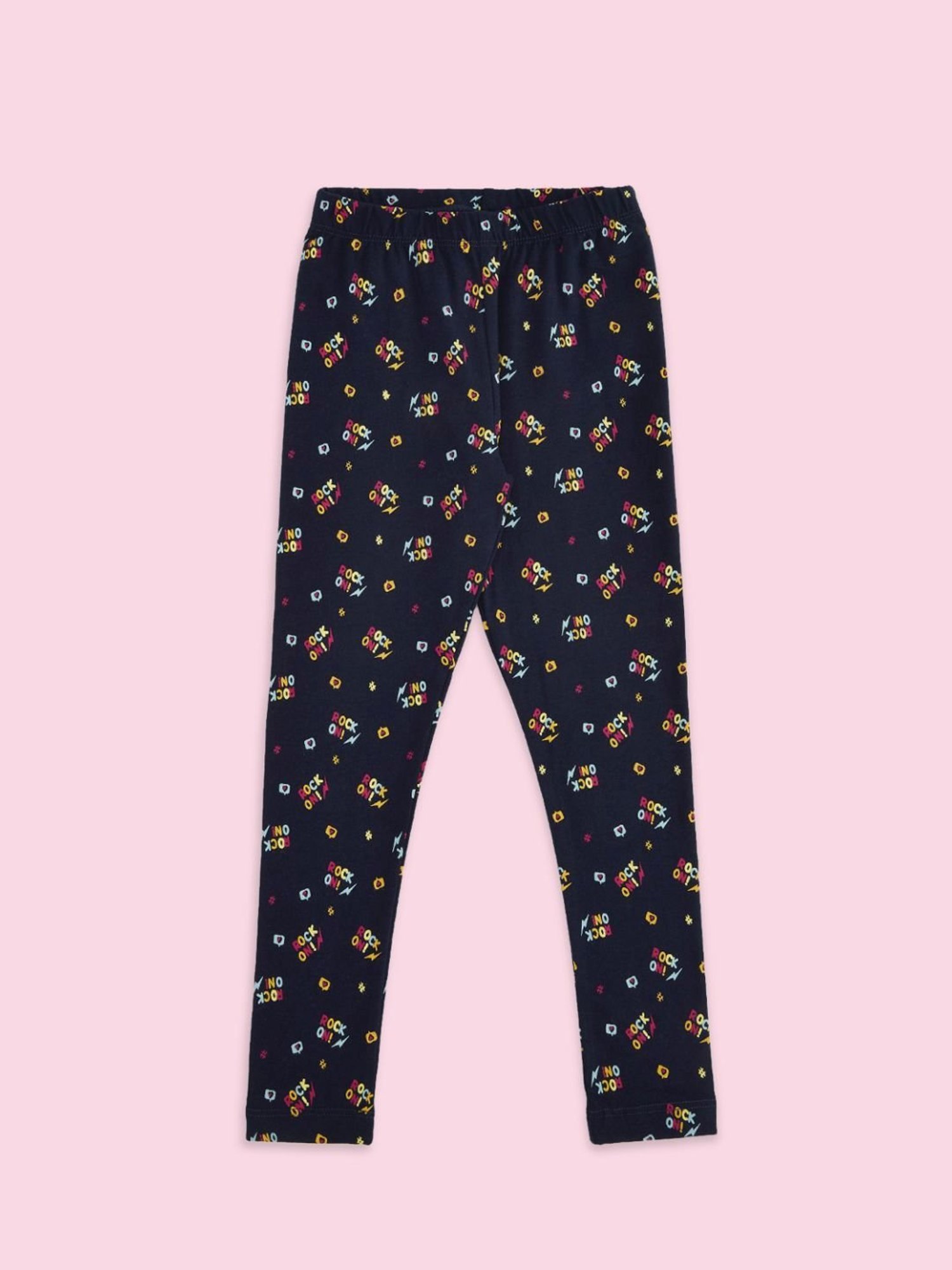 Jockey Kids White & Black Cotton Striped Leggings