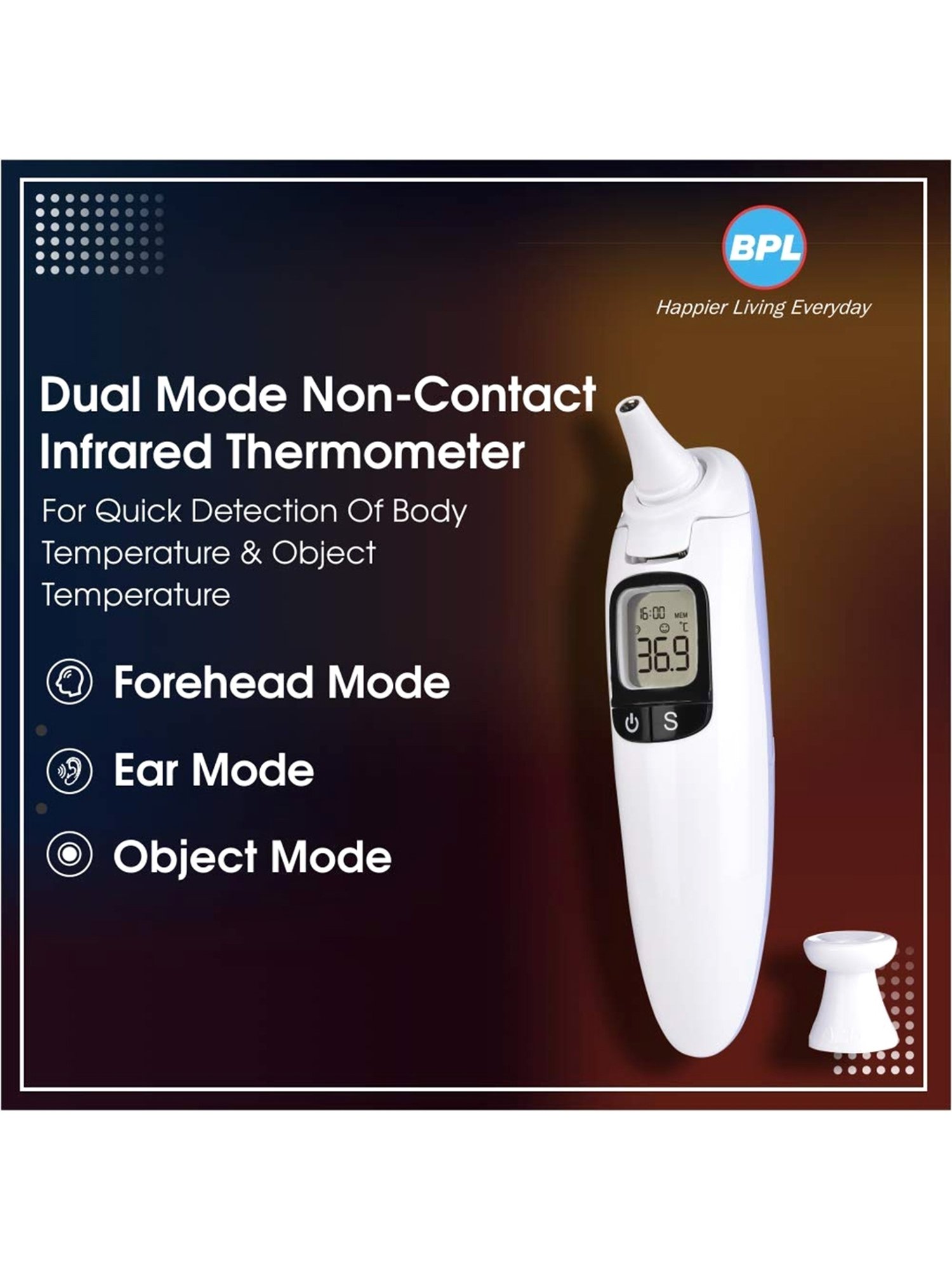 BPL Accudigit IR-D2 Non Contact Infrared Thermometer (Purple/White)