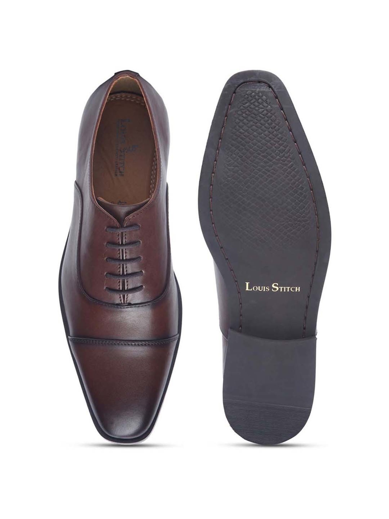 Louis Stitch Men's Brunette Brown Oxford Shoes