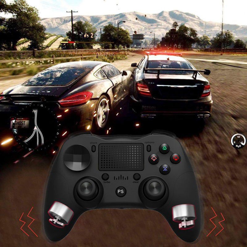 Dual Vibration Six Axis Integrated Bluetooth Wireless Game Controller With Gamepad Pressure Panel For PS4 / Android / PC