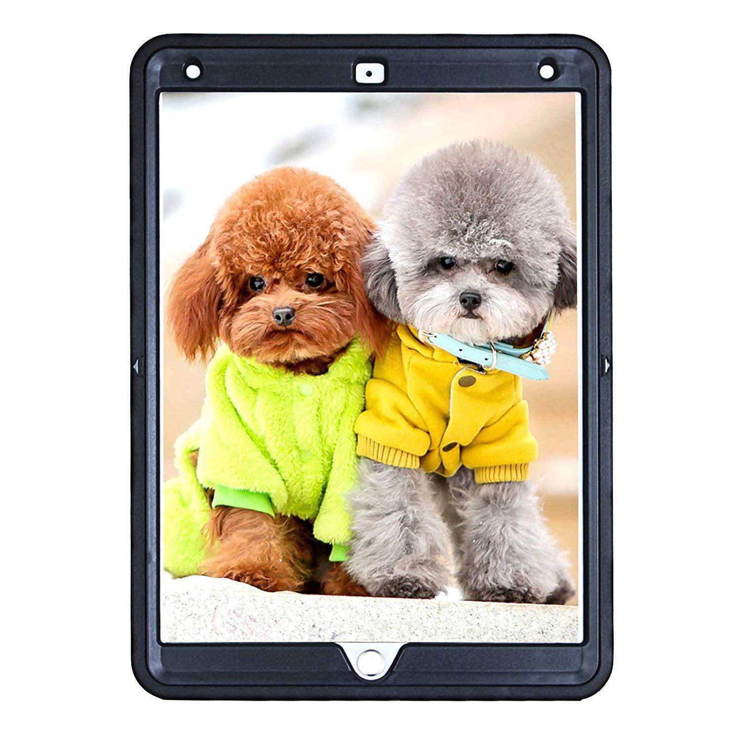 Cellular360 Shockproof Case for iPad Mini 4, Car Headrest Mount Case with 360 Degrees Swivel Stand, Adjustable Handle and Shoulder Strap (Black)