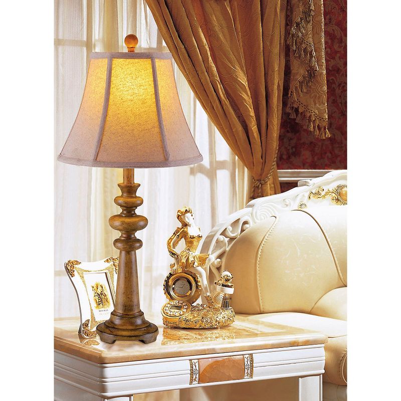 Spindle Resin Table Lamp - 26"H - Brown