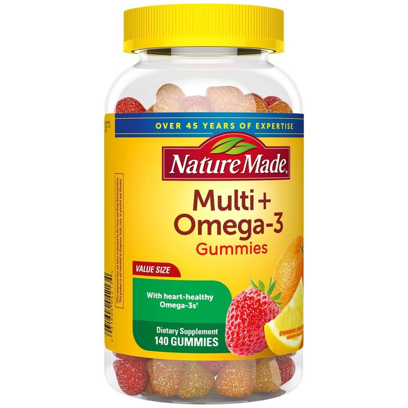 Nature Made Multivitamin + Omega-3 Gummies - Strawberry, Lemon & Orange - 140ct