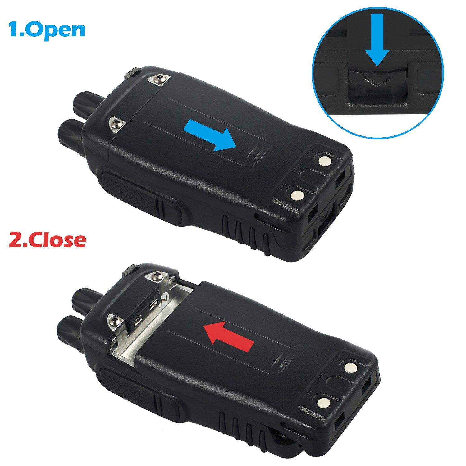 ESYNIC Rechargeable Walkie Talkies with Earpieces 2 pcs Long Range Two-Way Radio 16 Channel UHF USB Cable Charging walky talky Handheld Transceiver with Flashlight