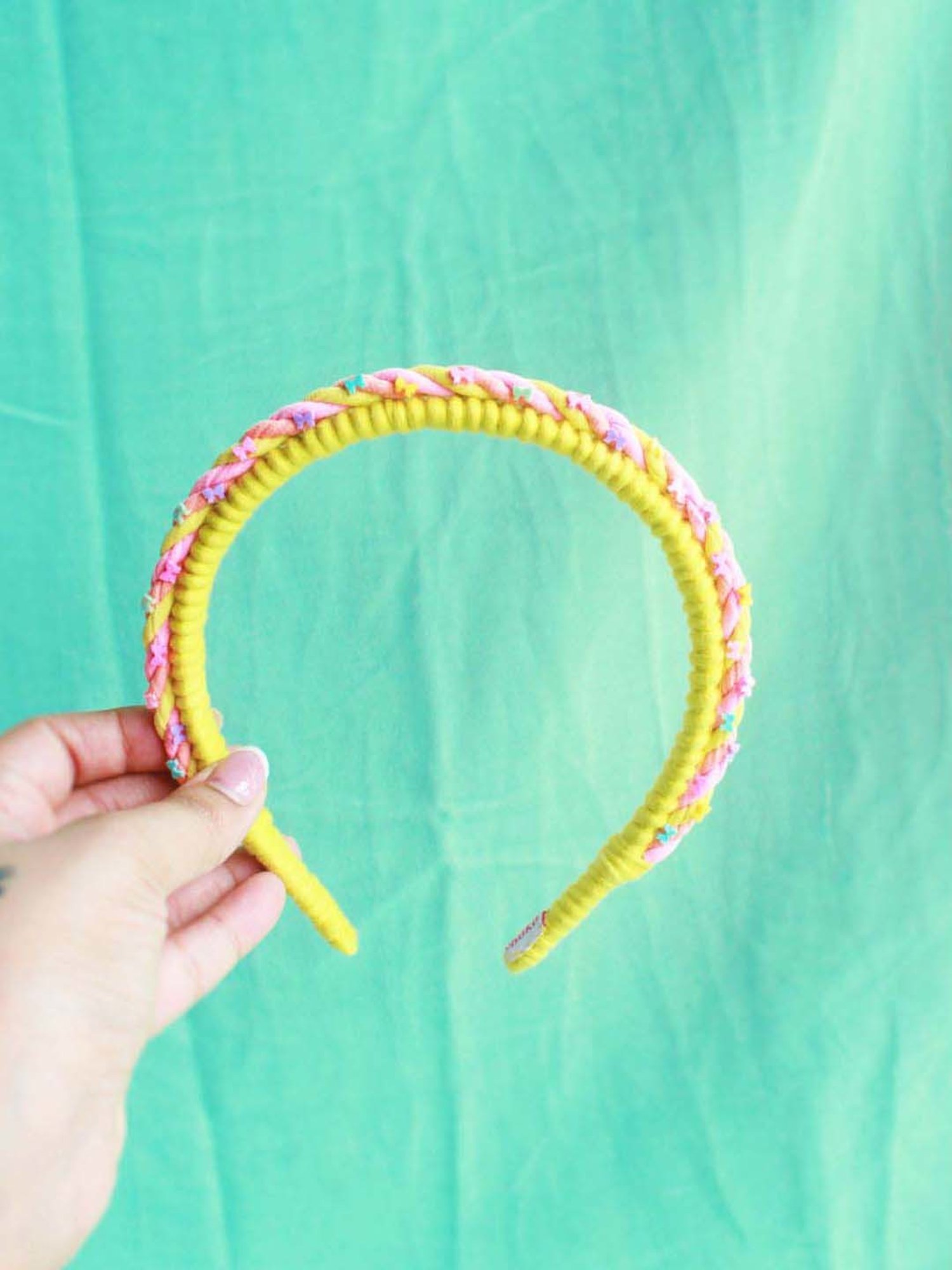 Choko Yellow Embellished Hair Band
