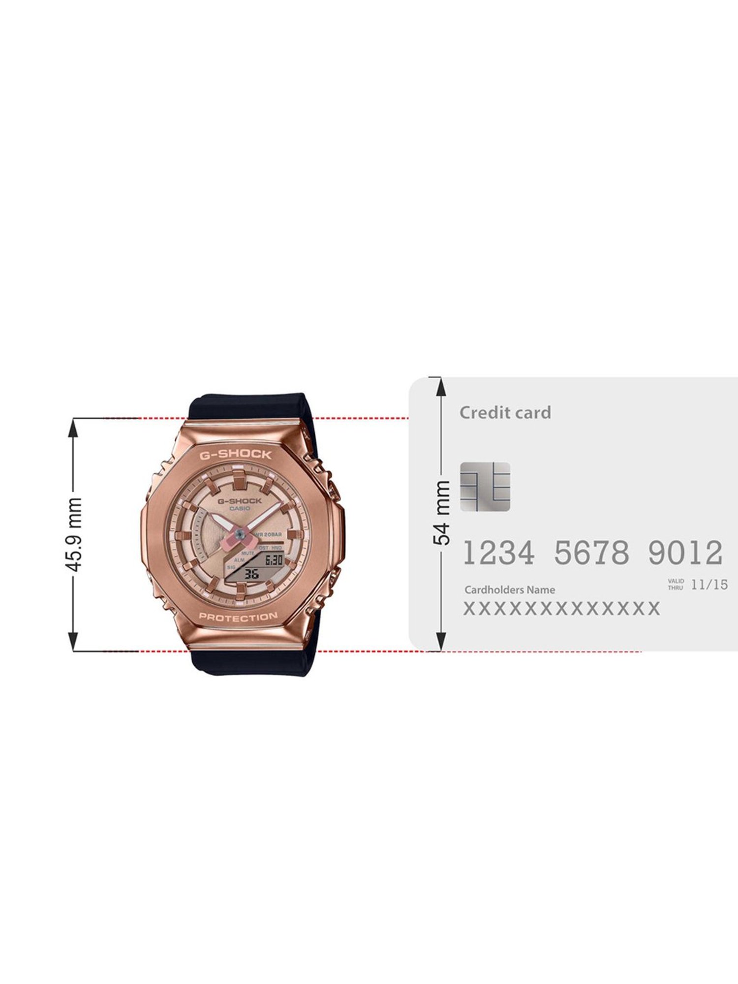 Casio G-Shock G-Steel GM-S2100PG-1A4DR Rose Gold Analog-Digital Dial Resin Strap Women's Watch G1165